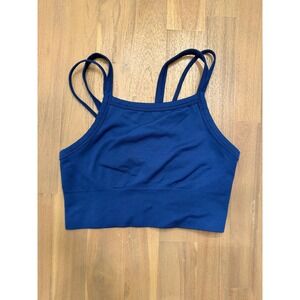 Zella Women Medium Seamless Racerback Sports Bra Blue Workout Athleisure